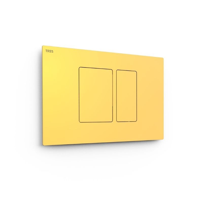 PULSADOR WC SYSTEMS DOBLE DESCARGA CUADRADO ORO