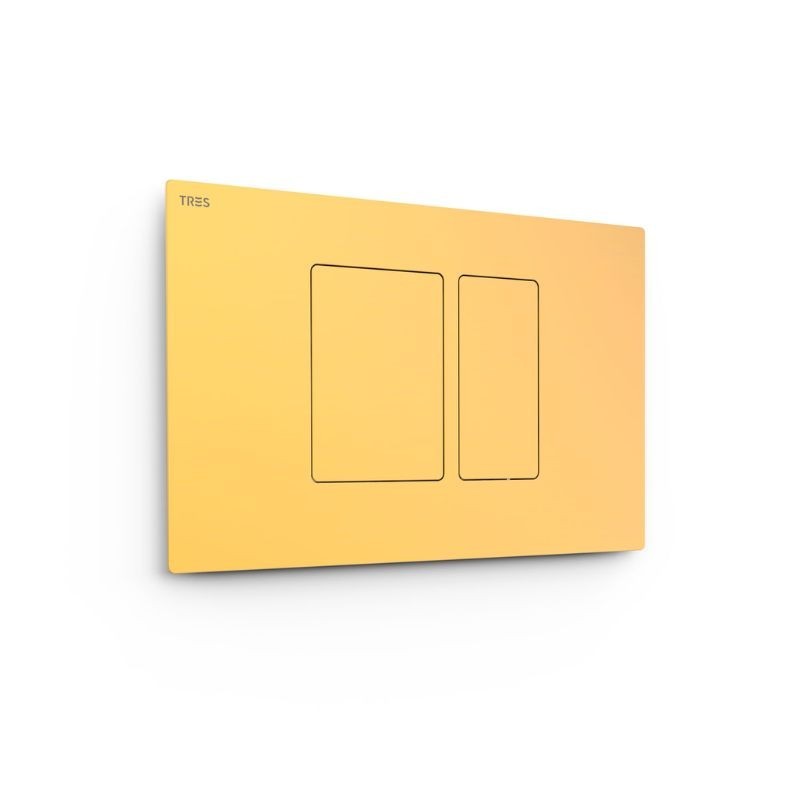 PULSADOR WC SYSTEMS DOBLE DESCARGA CUADRADO ORO MATE