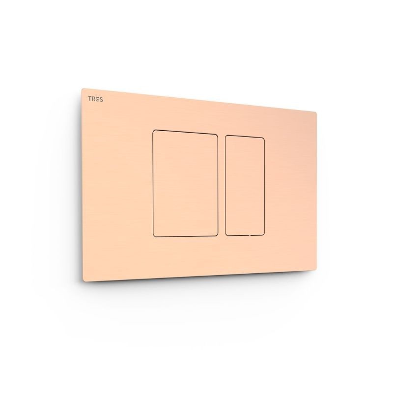 PULSADOR WC SYSTEMS DOBLE DESCARGA CUADRADO ORO ROSA MATE