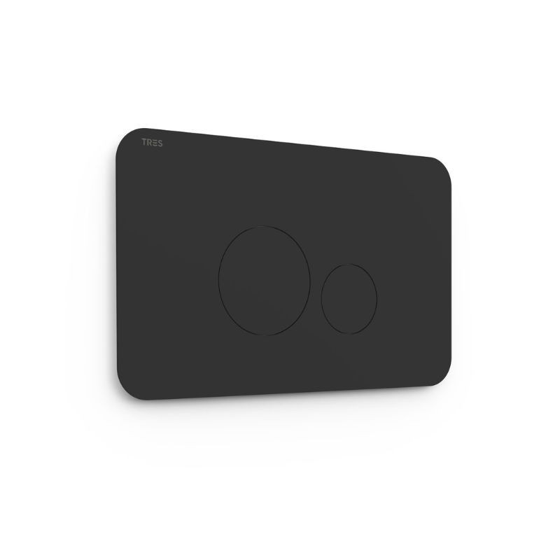 PULSADOR WC SYSTEMS DOBLE DESCARGA REDONDO NEGRO MATE