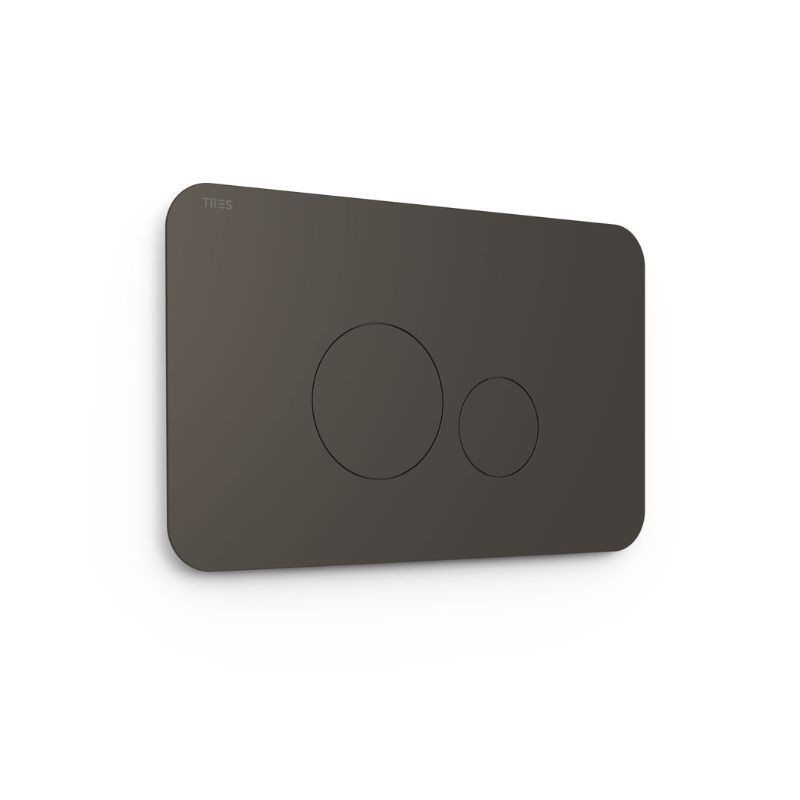 PULSADOR WC SYSTEMS DOBLE DESCARGA REDONDO NEGRO METAL