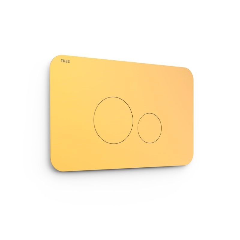 PULSADOR WC SYSTEMS DOBLE DESCARGA REDONDO ORO MATE