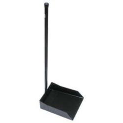 RECOGEDOR GALVANIZADO NEGRO CON MANGO