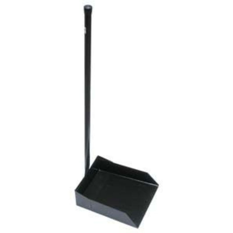 RECOGEDOR GALVANIZADO NEGRO CON MANGO