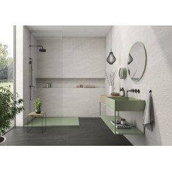 Azulejo Eddystone Blanco mate 25x70 de Geotiles efecto piedra