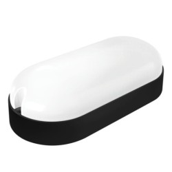APLIQUE LED OVAL NEGRO IP65 9 W. FRIA