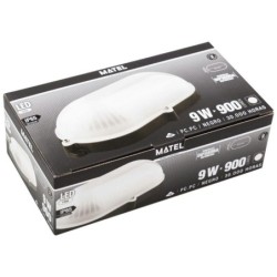 APLIQUE LED OVAL NEGRO IP65 9 W. FRIA