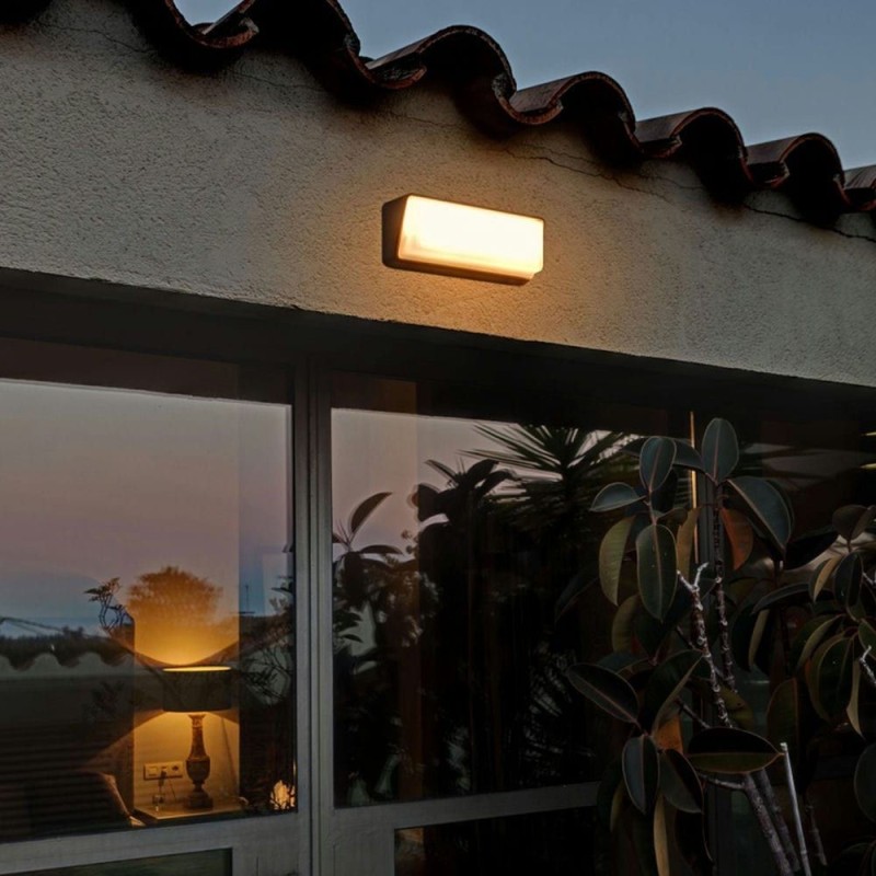 Aplique LED Oval Negro IP65 9W Frío Matel