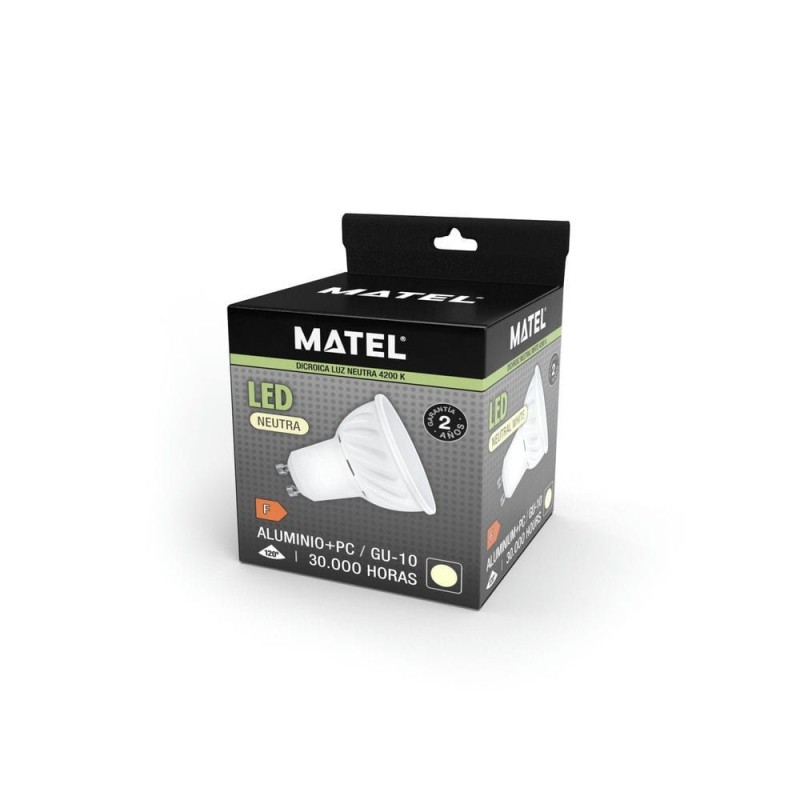 Dicroica LED GU10 10W Fría Aluminio Fundido Matel
