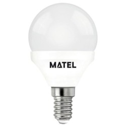 BOMBILLA LED ESFERICA ALUMINIO P.C. E14 7W. CALUMINIO