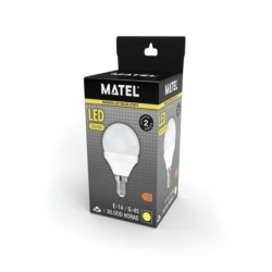 BOMBILLA LED ESFERICA ALUMINIO P.C. E14 7W. CALUMINIO