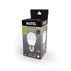 BOMBILLA LED ESFERICA ALUMINIO P.C. E27 7W. CALUMINIO
