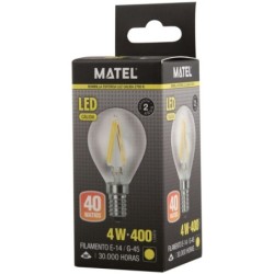 BOMBILLA LED ESF. FILAMENTO E14 4W. CALUMINIO