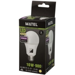 BOMBILLA LED ESTANDAR. SENSOR E27 10W. NEUTRA