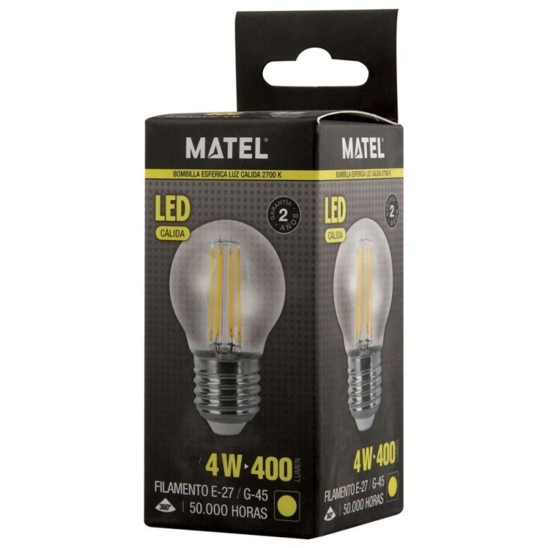 Bombilla LED 4 W Cálida Matel