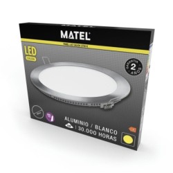 DOWNLIGHT LED REDONDO PLATA 12 W. CALIDA
