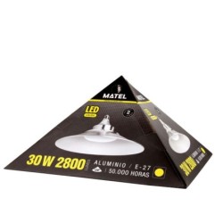 CAMPANA LED E27 30 W. 30 cm. LUZ CALIDA