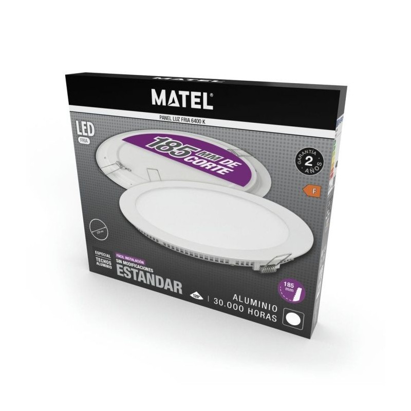 Downlight LED Redondo Plano 18 W Blanco Luz Fría