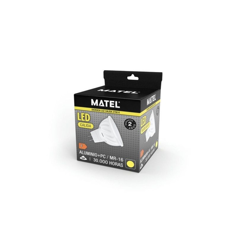 Bombilla LED Dicroica MR16 10 W Luz Cálida