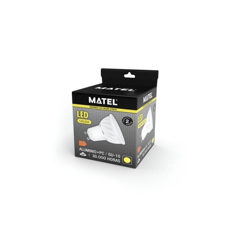 Bombilla LED Dicroica GU10 10 W Luz Cálida