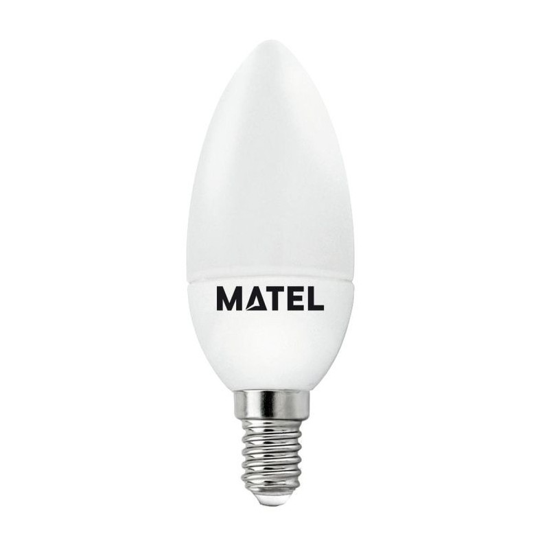 BOMBILLA LED VELA ALUMINIO P.C. E14 7W. FRIA