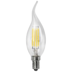 BOMBILLA LED VELA FLAMA FILAM. E14 4W. CALUMINIO