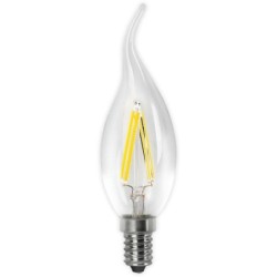 BOMBILLA LED VELA FLAMA FILAM. E14 4W. FRIA