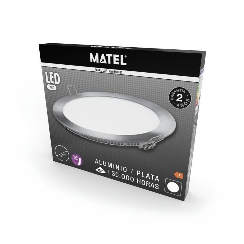 Downlight LED Redondo 24 W Plata Luz Fría