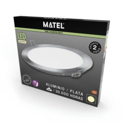 DOWNLIGHT LED REDONDO PLATA 24 W. NEUTRA