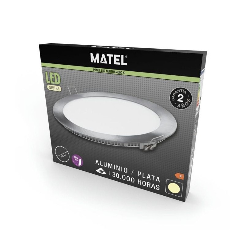 Downlight LED Redondo 24 W Plata Luz Neutra