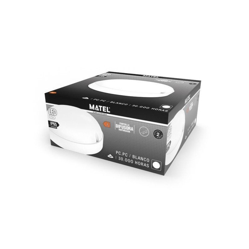 Aplique LED Redondo IP65 12 W Blanco Luz Fría