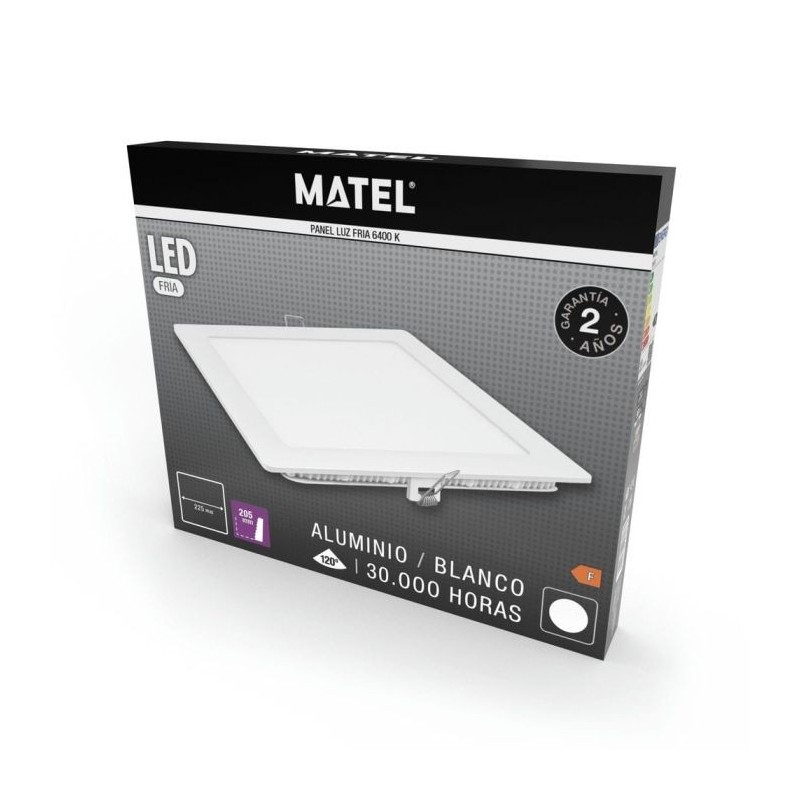 Downlight LED Cuadrado 6 W Blanco Luz Fría