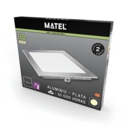 DOWNLIGHT LED CUAD. PLATA 6 W. NEUTRA