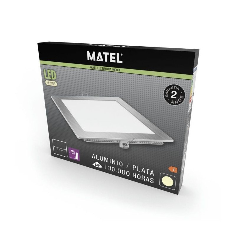 Downlight LED Cuadrado 6 W Plata Luz Neutra