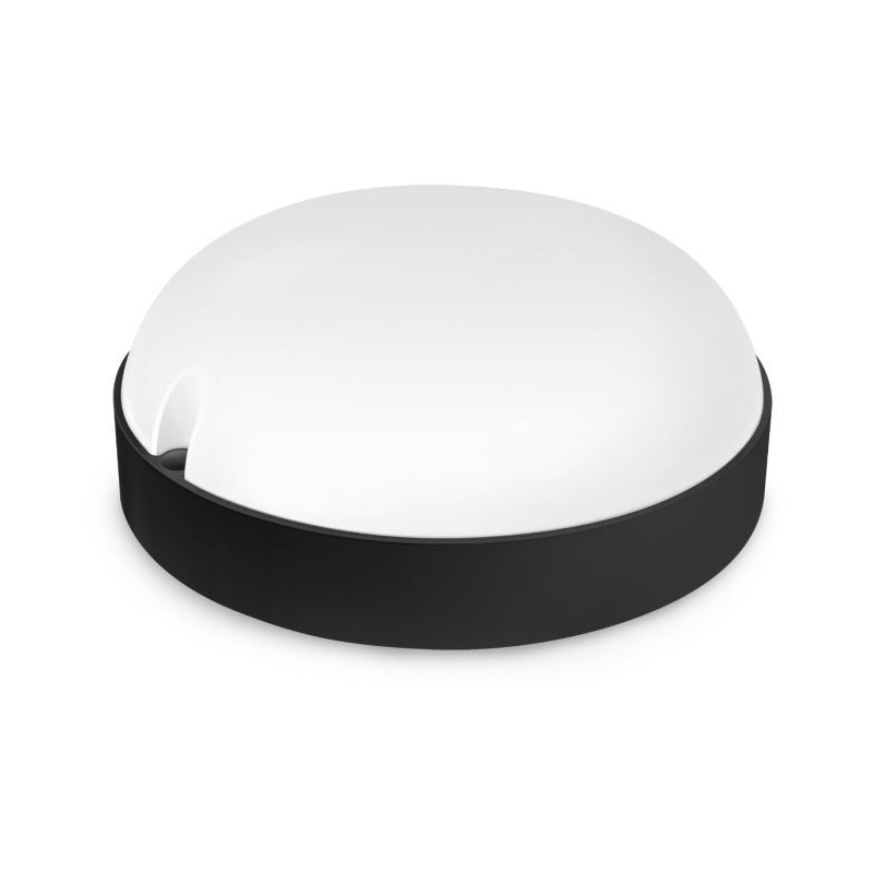 APLIQUE LED REDONDO NEGRO IP65 12 W. FRIA