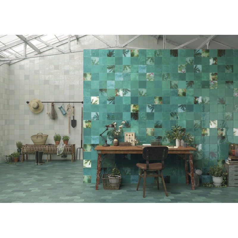 SOUK TURQUESA BRILLO 13X13