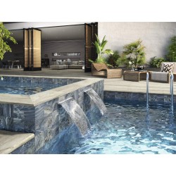 Gres porcelánico APE Ocean azul oxid 30x60 efecto piedra antideslizante piscina exterior