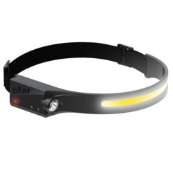 LINTERNA FRONTAL LED COB CON SENSOR 8W