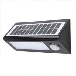 APLIQUE LED SOLAR CON SENSOR NEGRO 27 CM 8W LUZ FRÍA