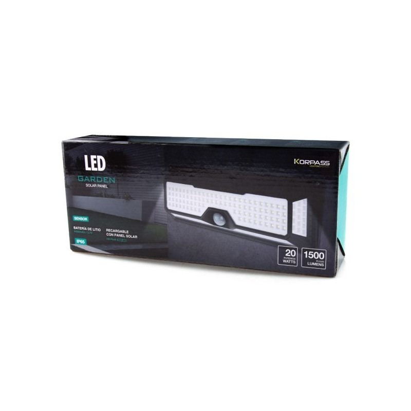 Aplique Solar LED Korpass con Sensor 20W Luz Fría