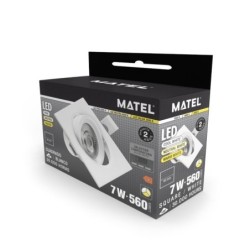 ARO LED BASCULANTE CUADRADO BLANCO IP20 7W CCT