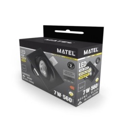 ARO LED BASCULANTE CUADRADO NEGRO IP20 7W CCT