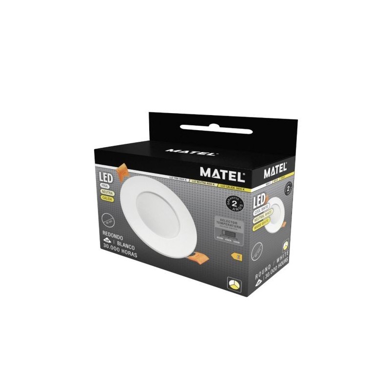 ARO LED FIJO REDONDO BLANCO IP65 7W CCT