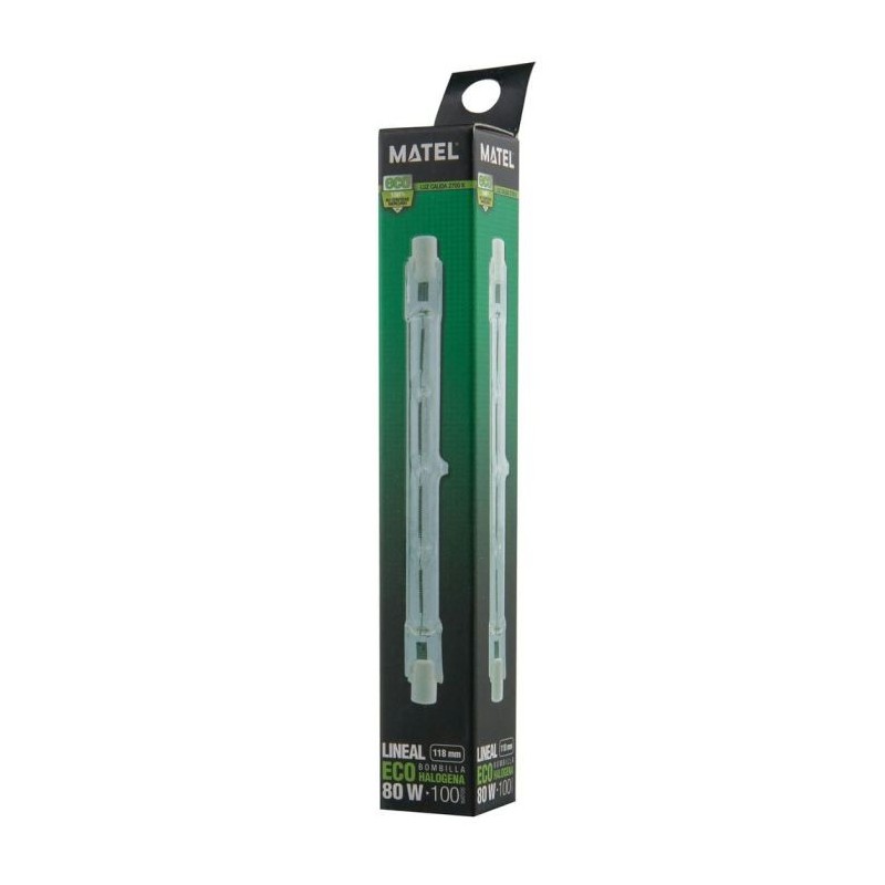 Bombilla Lineal Halógena R7s 118mm 80W Matel