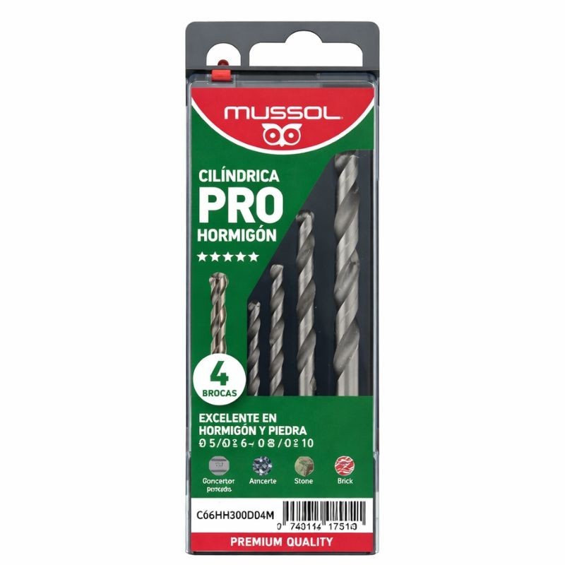 ESTUCHE 4 BROCAS PROFESIONAL HORMIGÓN