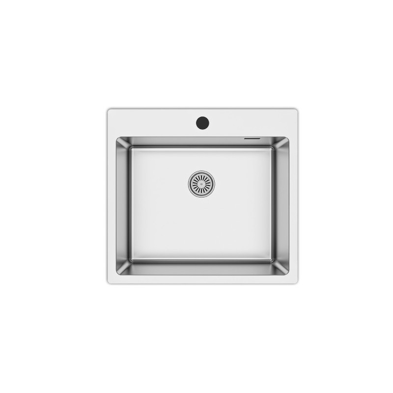Fregadero Java RB sobre encimera 1 cubeta con orificio grifo acero inoxidable Luisina
