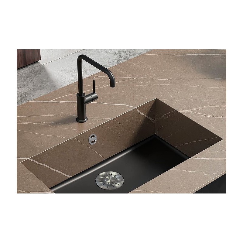 Fregadero Integra bajo encimera composite negro mate 486 Luisina