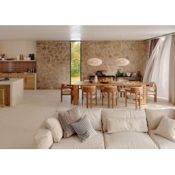 Gres porcelánico gran formato efecto piedra Marazzi Pietra di Sicilia Beige antideslizante rectificado 160x160 cm