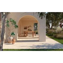 Gres porcelánico gran formato efecto piedra Marazzi Pietra di Sicilia Bianco antideslizante rectificado 120x120 cm