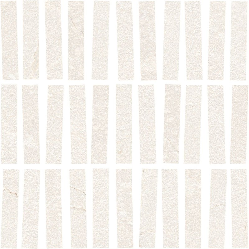 Mosaico enmallado porcelánico efecto piedra Marazzi Pietra di Sicilia Bianco acabado natural 31x31 cm